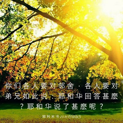 Picture 03 - 耶 利 米 书 23:35 CUVS - 你 们 各 人 要 对 邻 舍 ， 各 人 要 - Bible Verse Picture