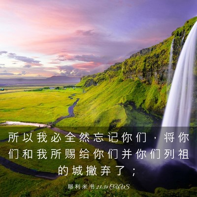 Picture 03 - 耶 利 米 书 23:39 CUVS - 所 以 我 必 全 然 忘 记 你 们 ， 将 - Bible Verse Picture