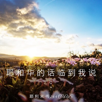 Picture 03 - 耶 利 米 书 24:4 CUVS - 耶 和 华 的 话 临 到 我 说 - Bible Verse Picture