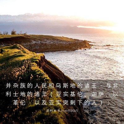 Picture 03 - 耶 利 米 书 25:20 CUVS - 并 杂 族 的 人 民 和 乌 斯 地 的 诸 - Bible Verse Picture