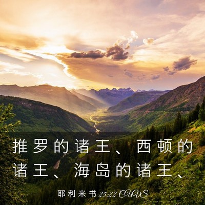 Picture 03 - 耶 利 米 书 25:22 CUVS - 推 罗 的 诸 王 、 西 顿 的 诸 王 、 - Bible Verse Picture