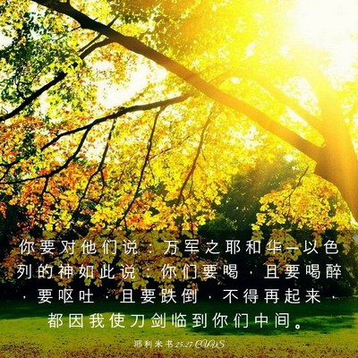 Picture 03 - 耶 利 米 书 25:27 CUVS - 你 要 对 他 们 说 ： 万 军 之 耶 和 - Bible Verse Picture