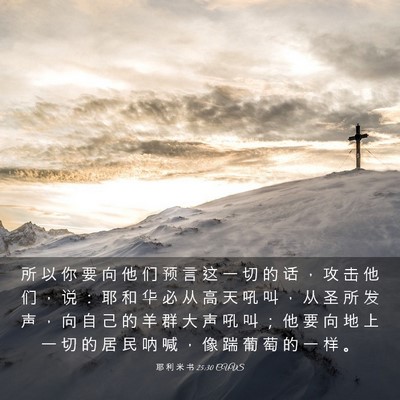 Picture 03 - 耶 利 米 书 25:30 CUVS - 所 以 你 要 向 他 们 预 言 这 一 切 - Bible Verse Picture