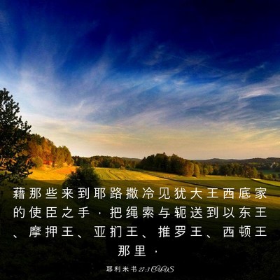 Picture 03 - 耶 利 米 书 27:3 CUVS - 藉 那 些 来 到 耶 路 撒 冷 见 犹 大 - Bible Verse Picture