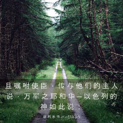 Picture 03 - 耶 利 米 书 27:4 CUVS - 且 嘱 咐 使 臣 ， 传 与 他 们 的 主 - Bible Verse Picture
