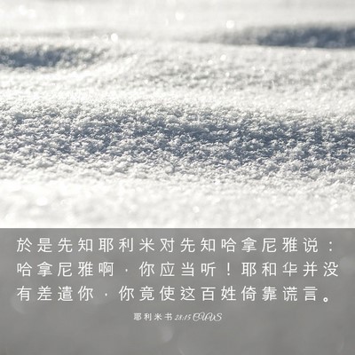 Picture 03 - 耶 利 米 书 28:15 CUVS - 於 是 先 知 耶 利 米 对 先 知 哈 拿 - Bible Verse Picture
