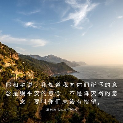 Picture 03 - 耶 利 米 书 29:11 CUVS - 耶 和 华 说 ： 我 知 道 我 向 你 们 - Bible Verse Picture