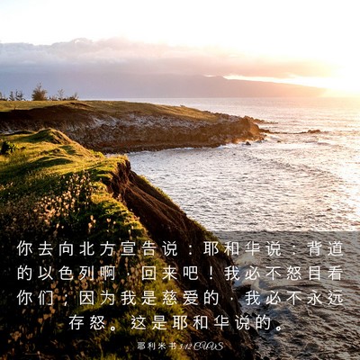 Picture 03 - 耶 利 米 书 3:12 CUVS - 你 去 向 北 方 宣 告 说 ： 耶 和 华 - Bible Verse Picture
