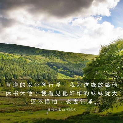 Picture 03 - 耶 利 米 书 3:8 CUVS - 背 道 的 以 色 列 行 淫 ， 我 为 这 - Bible Verse Picture