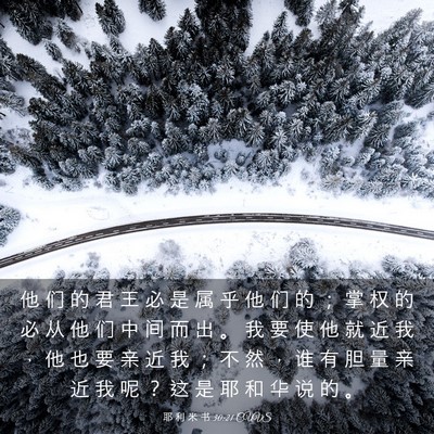 Picture 03 - 耶 利 米 书 30:21 CUVS - 他 们 的 君 王 必 是 属 乎 他 们 的 - Bible Verse Picture