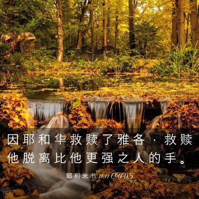 Picture 03 - 耶 利 米 书 31:11 CUVS - 因 耶 和 华 救 赎 了 雅 各 ， 救 赎 - Bible Verse Picture
