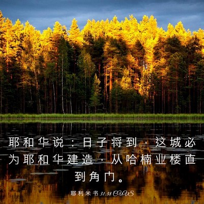 Picture 03 - 耶 利 米 书 31:38 CUVS - 耶 和 华 说 ： 日 子 将 到 ， 这 城 - Bible Verse Picture