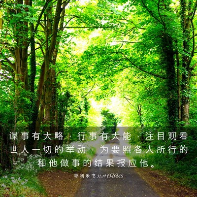 Picture 03 - 耶 利 米 书 32:19 CUVS - 谋 事 有 大 略 ， 行 事 有 大 能 ， - Bible Verse Picture