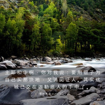 Picture 03 - 耶 利 米 书 32:25 CUVS - 主 耶 和 华 啊 ， 你 对 我 说 ： 要 - Bible Verse Picture