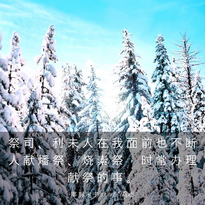 Picture 03 - 耶 利 米 书 33:18 CUVS - 祭 司 、 利 未 人 在 我 面 前 也 不 - Bible Verse Picture