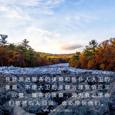 Picture 03 - 耶 利 米 书 33:26 CUVS - 我 就 弃 绝 雅 各 的 後 裔 和 我 仆 - Bible Verse Picture