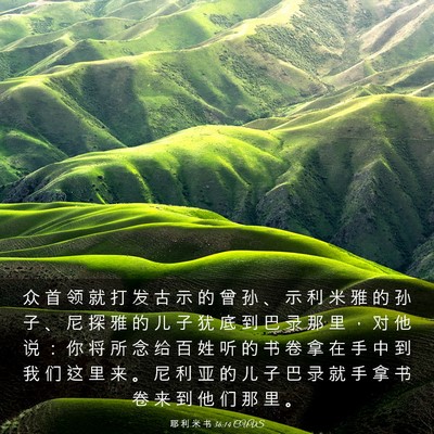 Picture 03 - 耶 利 米 书 36:14 CUVS - 众 首 领 就 打 发 古 示 的 曾 孙 、 - Bible Verse Picture
