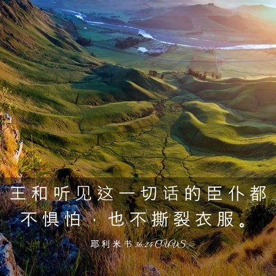Picture 03 - 耶 利 米 书 36:24 CUVS - 王 和 听 见 这 一 切 话 的 臣 仆 都 - Bible Verse Picture