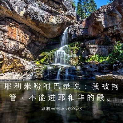 Picture 03 - 耶 利 米 书 36:5 CUVS - 耶 利 米 吩 咐 巴 录 说 ： 我 被 拘 - Bible Verse Picture