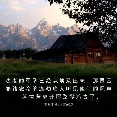 Picture 03 - 耶 利 米 书 37:5 CUVS - 法 老 的 军 队 已 经 从 埃 及 出 来 - Bible Verse Picture