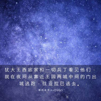Picture 03 - 耶 利 米 书 39:4 CUVS - 犹 大 王 西 底 家 和 一 切 兵 丁 看 - Bible Verse Picture