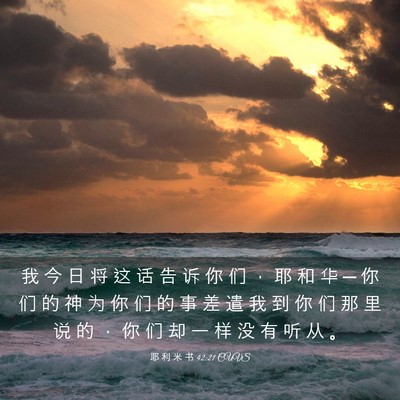 Picture 03 - 耶 利 米 书 42:21 CUVS - 我 今 日 将 这 话 告 诉 你 们 ， 耶 - Bible Verse Picture
