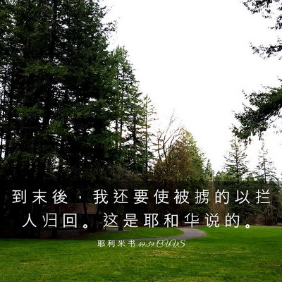 Picture 03 - 耶 利 米 书 49:39 CUVS - 到 末 後 ， 我 还 要 使 被 掳 的 以 - Bible Verse Picture