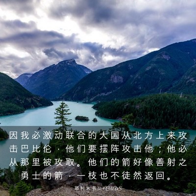 Picture 03 - 耶 利 米 书 50:9 CUVS - 因 我 必 激 动 联 合 的 大 国 从 北 - Bible Verse Picture
