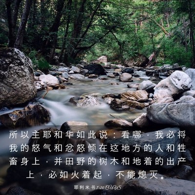 Picture 03 - 耶 利 米 书 7:20 CUVS - 所 以 主 耶 和 华 如 此 说 ： 看 哪 - Bible Verse Picture