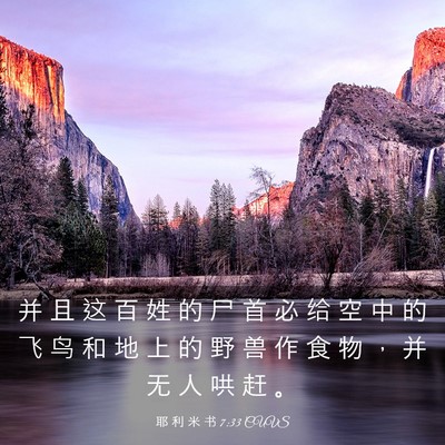 Picture 03 - 耶 利 米 书 7:33 CUVS - 并 且 这 百 姓 的 尸 首 必 给 空 中 - Bible Verse Picture