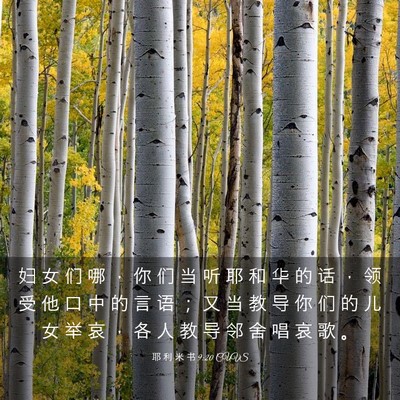Picture 03 - 耶 利 米 书 9:20 CUVS - 妇 女 们 哪 ， 你 们 当 听 耶 和 华 - Bible Verse Picture