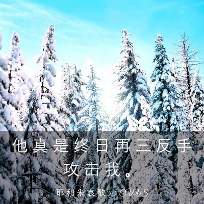 Picture 03 - 耶 利 米 哀 歌 3:3 CUVS - 他 真 是 终 日 再 三 反 手 攻 击 我 - Bible Verse Picture