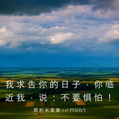 Picture 03 - 耶 利 米 哀 歌 3:57 CUVS - 我 求 告 你 的 日 子 ， 你 临 近 我 - Bible Verse Picture