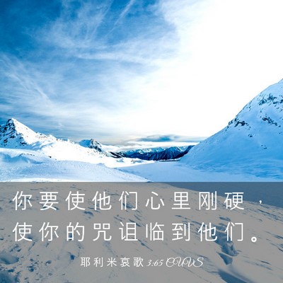 Picture 03 - 耶 利 米 哀 歌 3:65 CUVS - 你 要 使 他 们 心 里 刚 硬 ， 使 你 - Bible Verse Picture