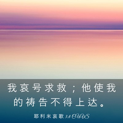 Picture 03 - 耶 利 米 哀 歌 3:8 CUVS - 我 哀 号 求 救 ； 他 使 我 的 祷 告 - Bible Verse Picture