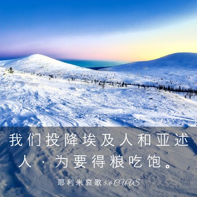 Picture 03 - 耶 利 米 哀 歌 5:6 CUVS - 我 们 投 降 埃 及 人 和 亚 述 人 ， - Bible Verse Picture
