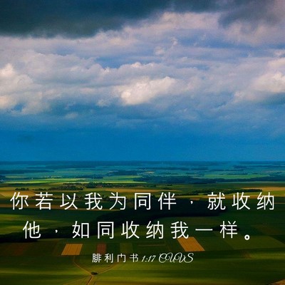 Picture 03 - 腓 利 门 书 1:17 CUVS - 你 若 以 我 为 同 伴 ， 就 收 纳 他 - Bible Verse Picture