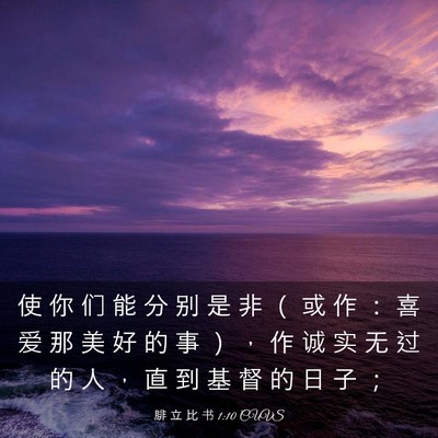 Picture 03 - 腓 立 比 书 1:10 CUVS - 使 你 们 能 分 别 是 非 （ 或 作 ： - Bible Verse Picture