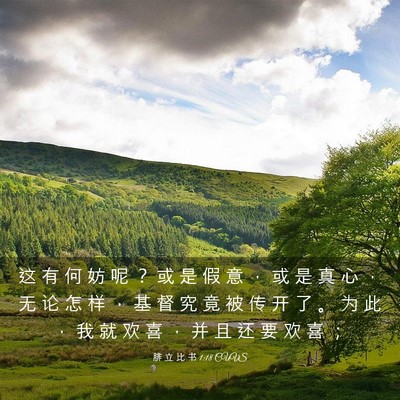 Picture 03 - 腓 立 比 书 1:18 CUVS - 这 有 何 妨 呢 ？ 或 是 假 意 ， 或 - Bible Verse Picture