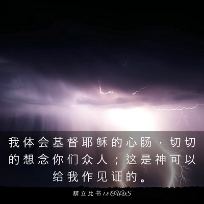 Picture 03 - 腓 立 比 书 1:8 CUVS - 我 体 会 基 督 耶 稣 的 心 肠 ， 切 - Bible Verse Picture