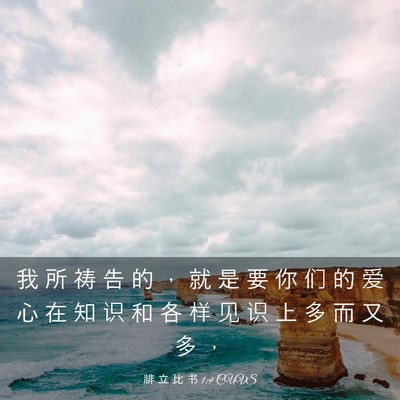 Picture 03 - 腓 立 比 书 1:9 CUVS - 我 所 祷 告 的 ， 就 是 要 你 们 的 - Bible Verse Picture