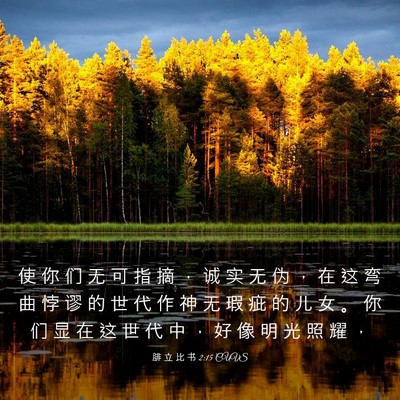 Picture 03 - 腓 立 比 书 2:15 CUVS - 使 你 们 无 可 指 摘 ， 诚 实 无 伪 - Bible Verse Picture