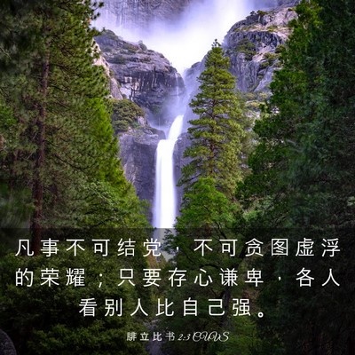 Picture 03 - 腓 立 比 书 2:3 CUVS - 凡 事 不 可 结 党 ， 不 可 贪 图 虚 - Bible Verse Picture