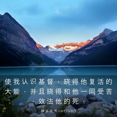Picture 03 - 腓 立 比 书 3:10 CUVS - 使 我 认 识 基 督 ， 晓 得 他 复 活 - Bible Verse Picture