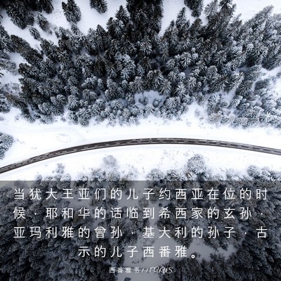Picture 03 - 西 番 雅 书 1:1 CUVS - 当 犹 大 王 亚 们 的 儿 子 约 西 亚 - Bible Verse Picture