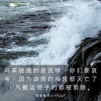 Picture 03 - 西 番 雅 书 1:11 CUVS - 玛 革 提 施 的 居 民 哪 ， 你 们 要 - Bible Verse Picture