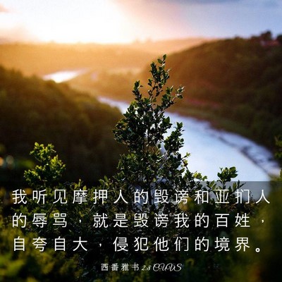 Picture 03 - 西 番 雅 书 2:8 CUVS - 我 听 见 摩 押 人 的 毁 谤 和 亚 扪 - Bible Verse Picture
