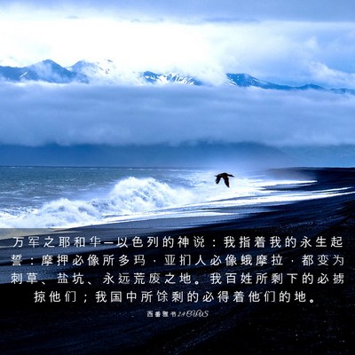 Picture 03 - 西 番 雅 书 2:9 CUVS - 万 军 之 耶 和 华 ─ 以 色 列 的 神 - Bible Verse Picture