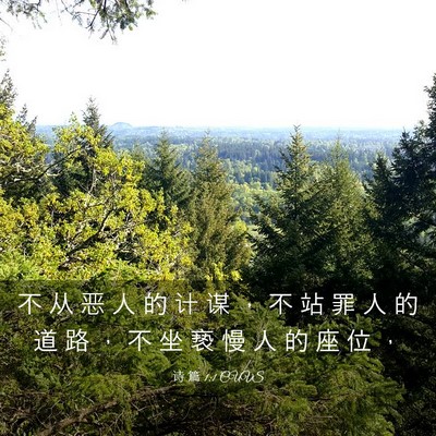 Picture 03 - 诗 篇 1:1 CUVS - 不 从 恶 人 的 计 谋 ， 不 站 罪 人 - Bible Verse Picture