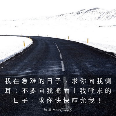 Picture 03 - 诗 篇 102:2 CUVS - 我 在 急 难 的 日 子 ， 求 你 向 我 - Bible Verse Picture